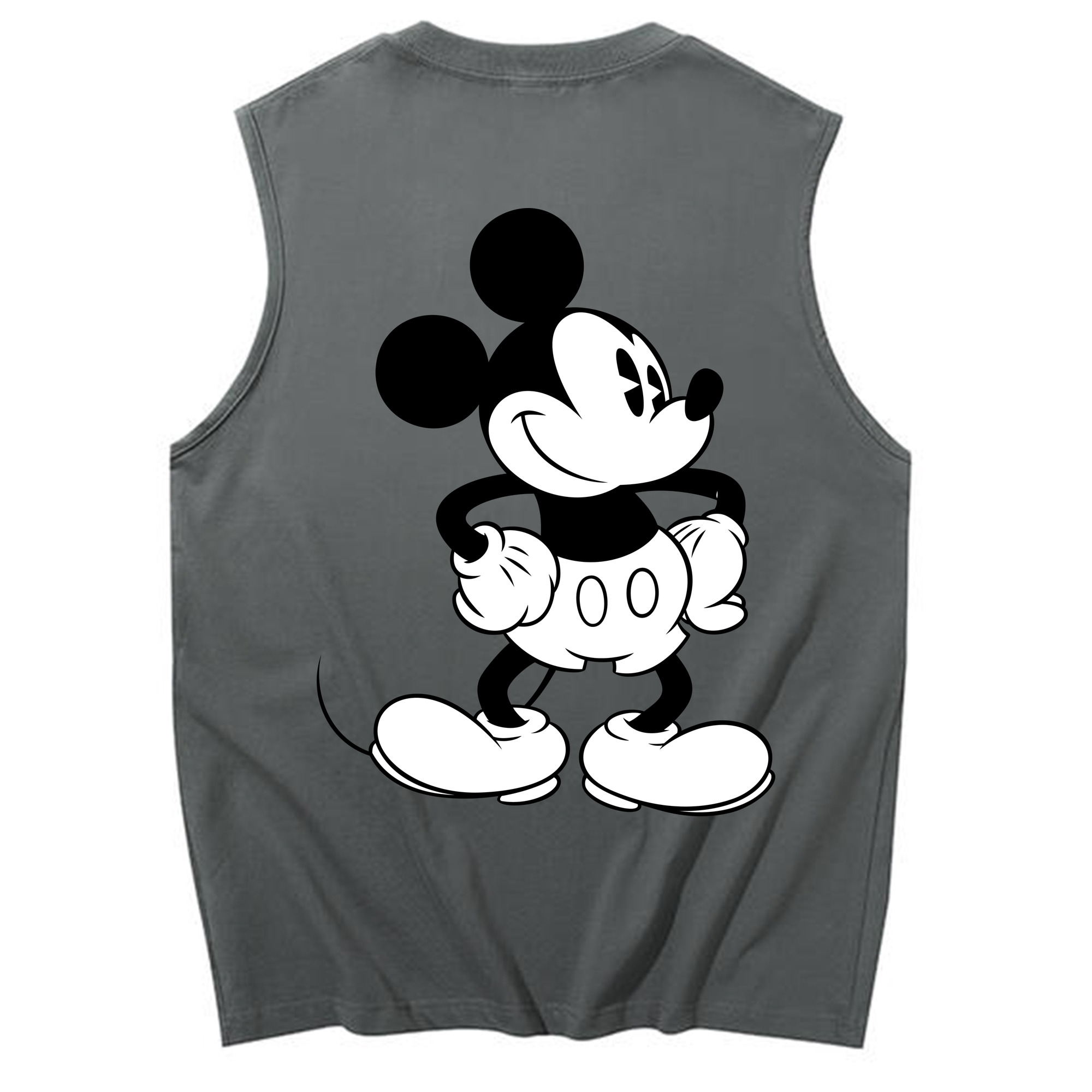 ミッキーマウス Mickey Mouse コットン100％タンクトップ（背面プリント）